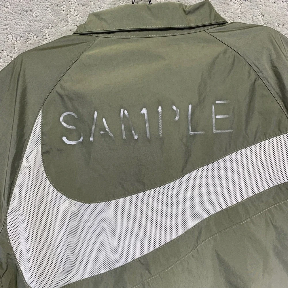 Nike Sample Jacket‎ Size Youth Medium Green Bomber Windbreaker Zip Up Swoosh